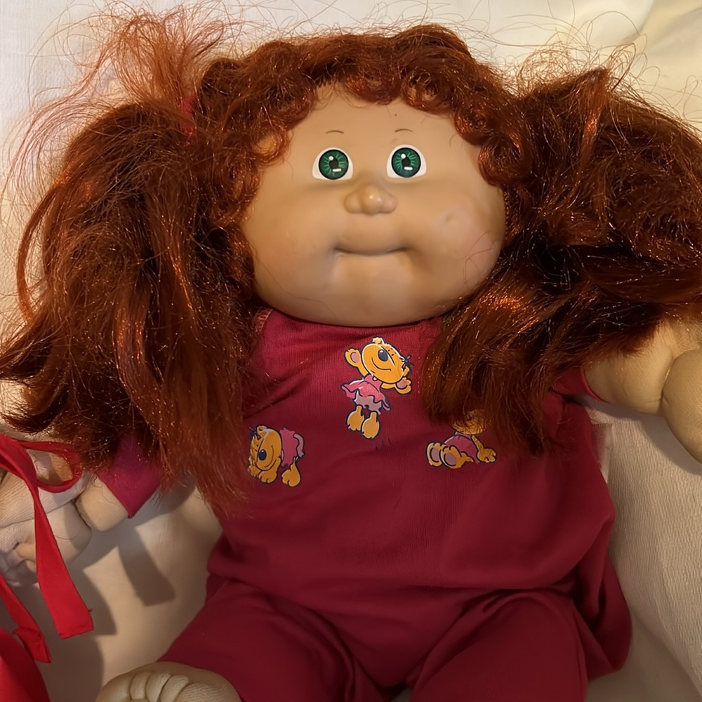 Cabbage Patch Doll with Red pajamas & Red dress - Picture 2 of 4